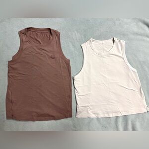Lululemon cotton-blend tanks in Twilight Rose and Bone